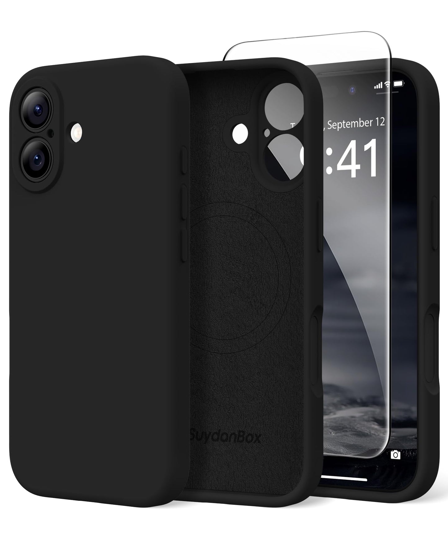 SuydanBox Magnetic for iPhone 17 Case, Compatible with MagSafe, [Full Camera Protection][Screen Protector] Silicone Shockproof Protective Phone Case