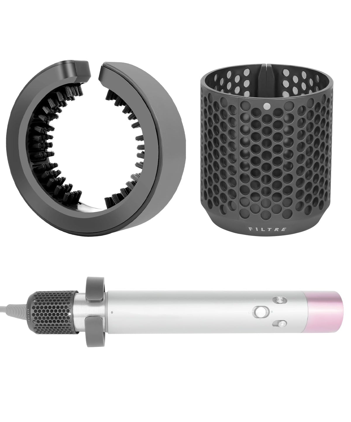 YTCHYYSK Outer Filter Cage Cover Replacement and Filter Cleaning Brush Compatible with Dyson Airwrap HS01 HS05 Strainer Magnetic Filter Cover Part no.