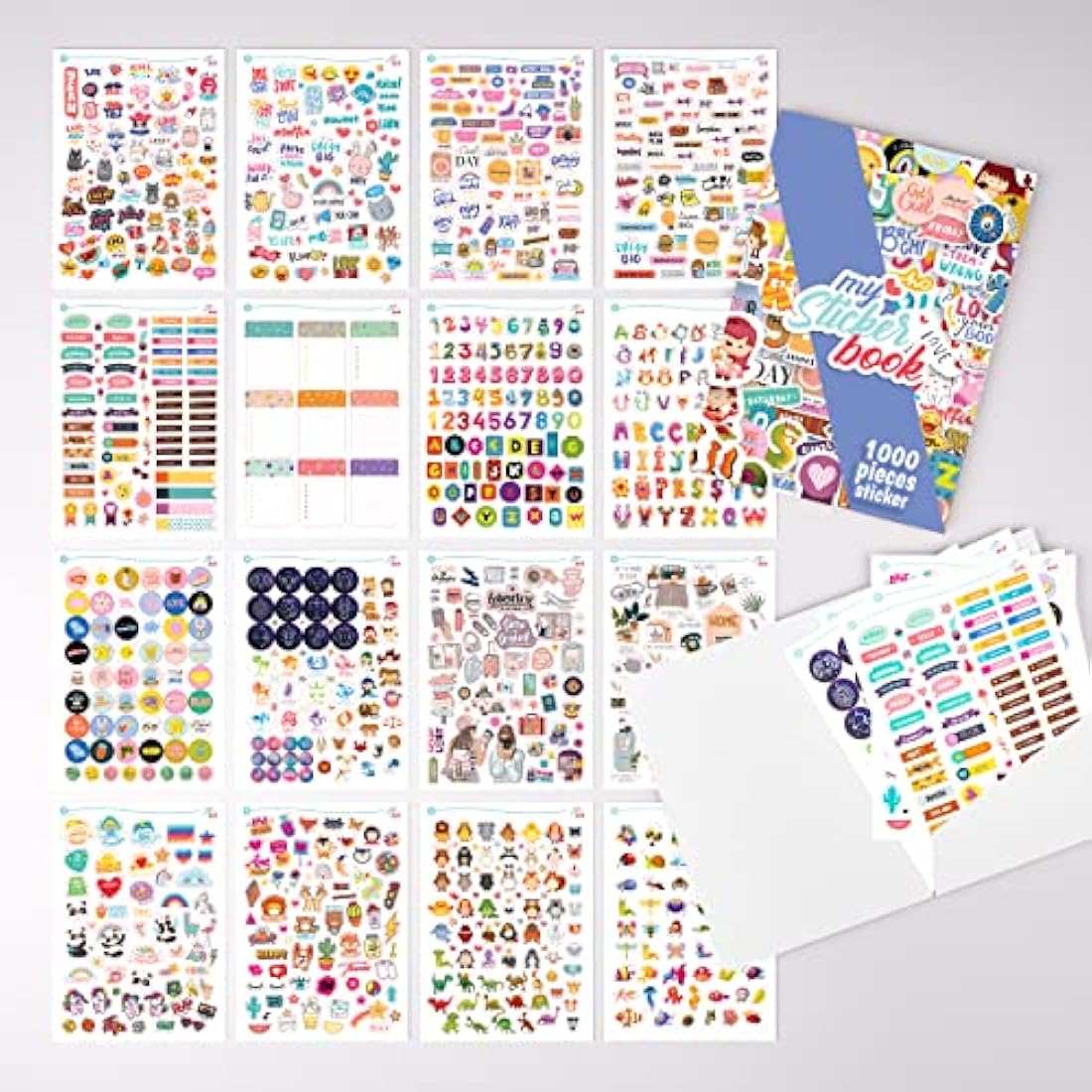 colortouch Sticker Set - 2500+ Pcs Monthly, Weekly, Daily Stickers - 32 Sheets Bullet Journal Sitckers Album for Planner, Organizer, Calendar, Laptop, Collection, Budget, Agenda, Schedule, Scrapbook