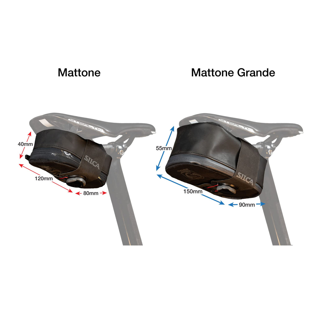 SILCA MATTONE | Bike Bag w/BOA Closure System | Waterproof YKK Zipper Storage | Bike Saddle Bag | Road Bike Bag | Small Bike Pouch | Bike Bags Under