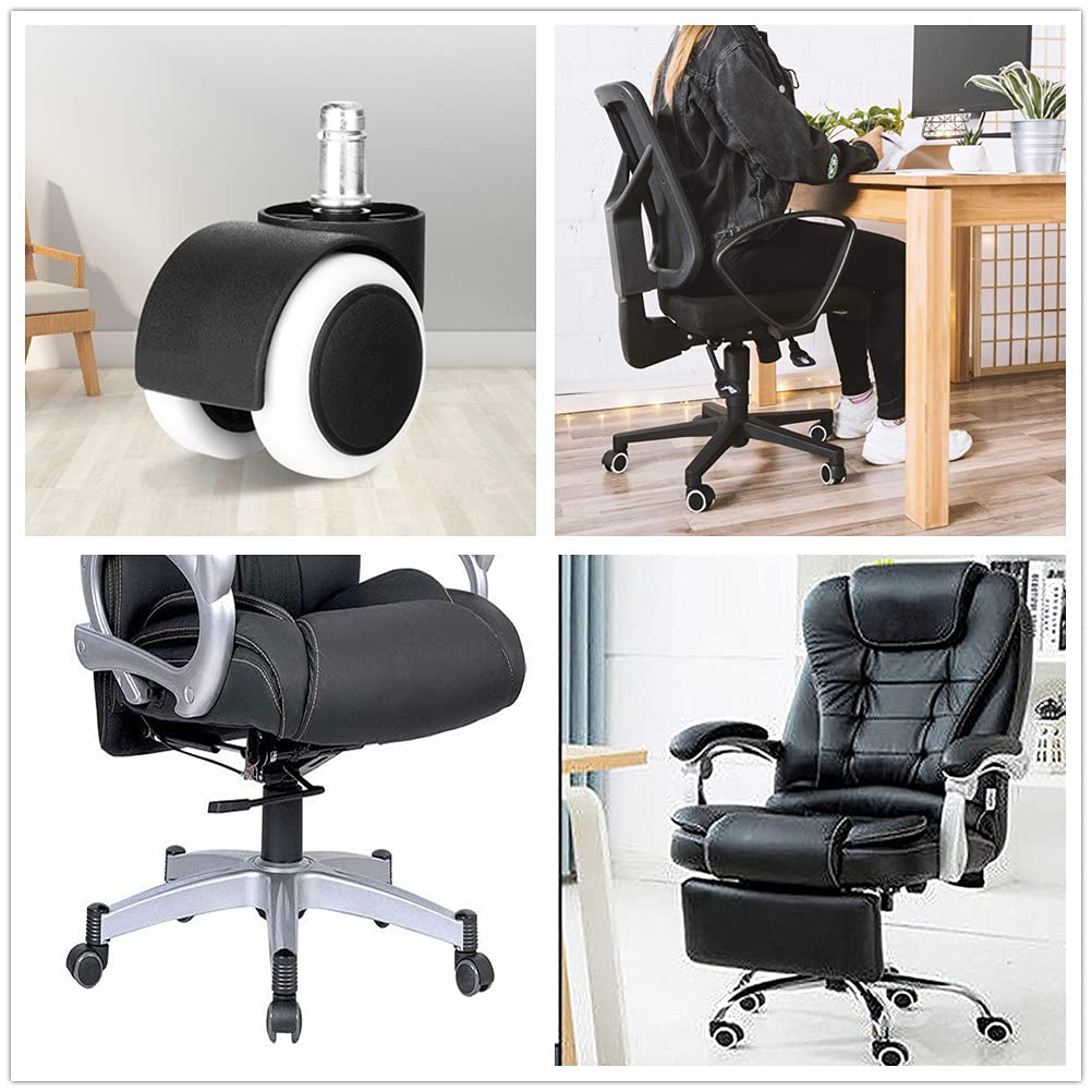 Youngine Office Chair Casters Wheels Replacement Heavy Duty 2 Inch Swivel Chair Wheels for Floor Protecting Smooth Rolling Computer Gaming