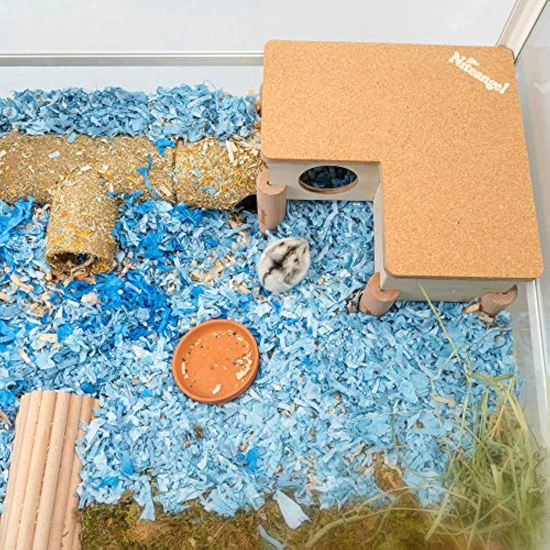 Niteangel Multi-Chamber Hamster House Maze - Multi-Room Hideouts & Tunnel Exploring Toys for Hamster Gerbils Mice Lemmings(3-Room small)