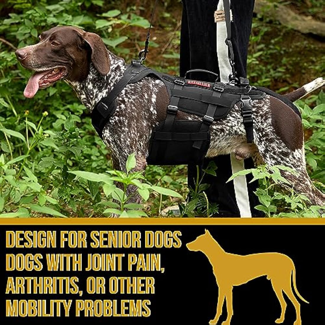 OneTigris Dog Lift Harness for Large Dogs, Dog Support Sling for Back Legs, DOG Lifter with Handles Invictus Multifunctional Mobility Assistance Vest Hip Support Brace
