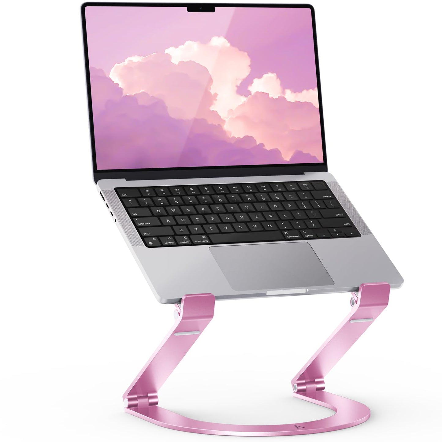Laptop Stand, Maxonar Aluminum Ergonomic Laptop Riser Height Adjustable,Ventilated Foldable Laptop Holder for Desk Folds Flat for Portability
