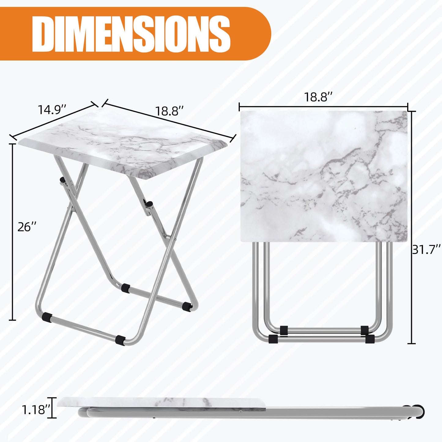 Small Folding Table 2 Set, Side Folding Coffee Table, TV Snack Tray Tables, Sofa Laptop Desk, Outdoor Camping Tables, EndTable, SofaTable