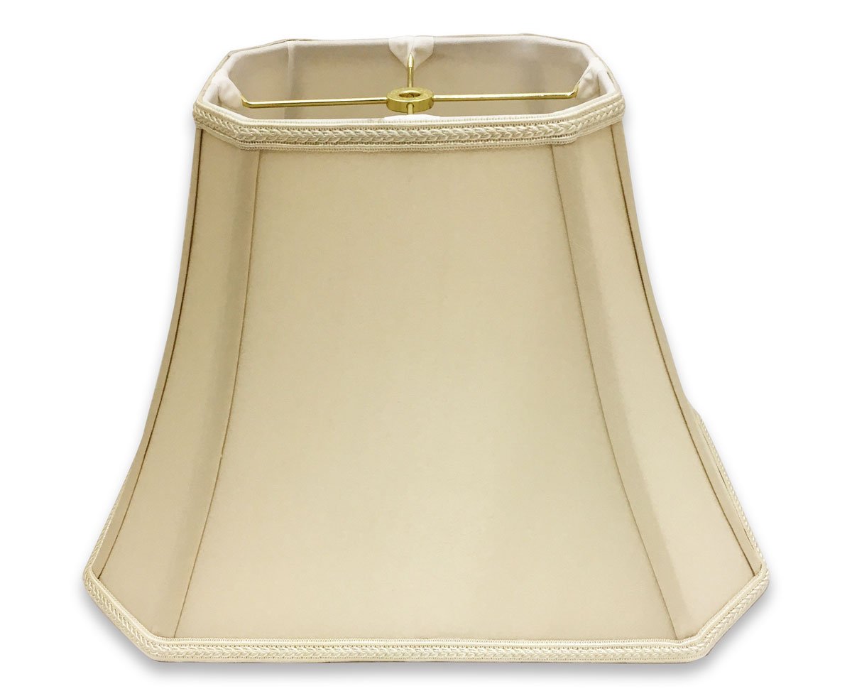 Royal Designs DSO-68-16BG Rectangle Bell Cut Corner Designer Lamp Shade-Beige-(6.25 x 8) x (11 x 16) x 12, 16