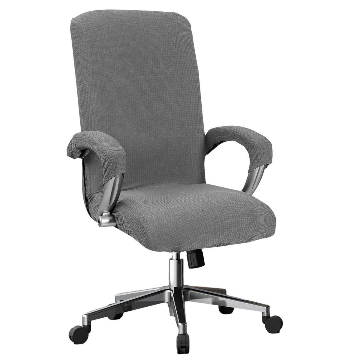 Daelesr Stretch Office Chair Covers, High Back Computer Seat Cover, Polar Fleece Chair Covers, Washable Full Wrap Elastic Chair Cover