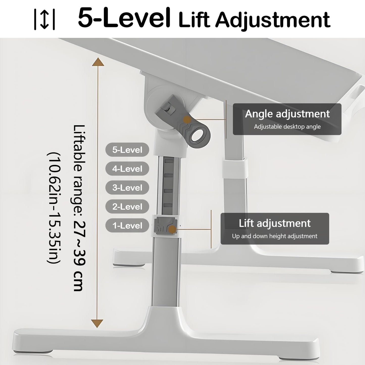 Laptop Table, Bed Tray Table Height-Adjustable Foldable Bedside Tables With Drawer Bookshelf Usb Desk Lamp And Fan Laptop Tables For Bed Sofa Couch