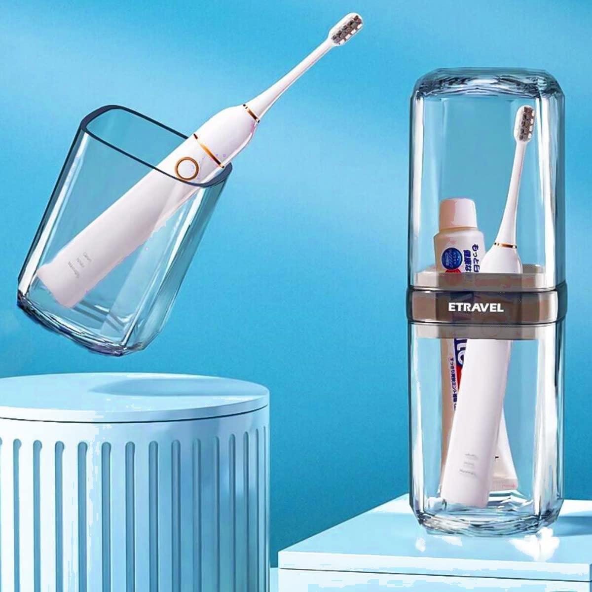 MEIJMJIA - Transparent Travel Toothbrush Holder Toothpaste Box