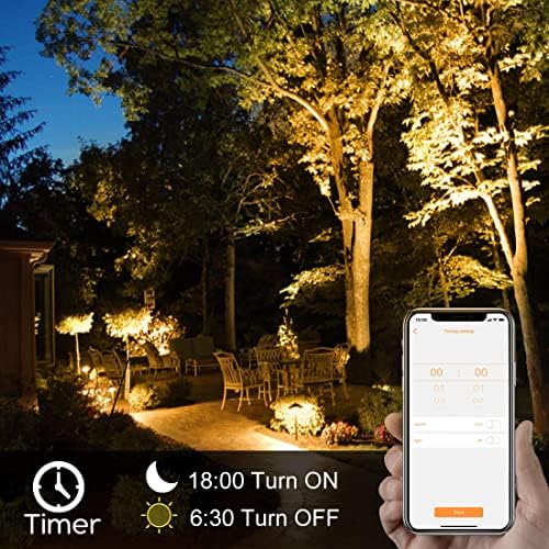 Bhochy LED Floodlight Outdoor 500W Equivalent, Smart RGB Flood Lights with APP, Colour Changing- Timing - Scene - IP66 Waterproof, UK Plug, 1 Pack