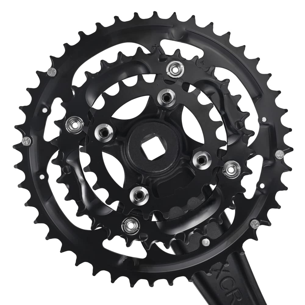 CYSKY 3x 9/10 Speed Bike Crankset 170mm 104/64 BCD Crank Arm Set 44-32-22T/42-32-24T Easy to Replacement MTB BMX Road Bicycle Crankset Compatible with