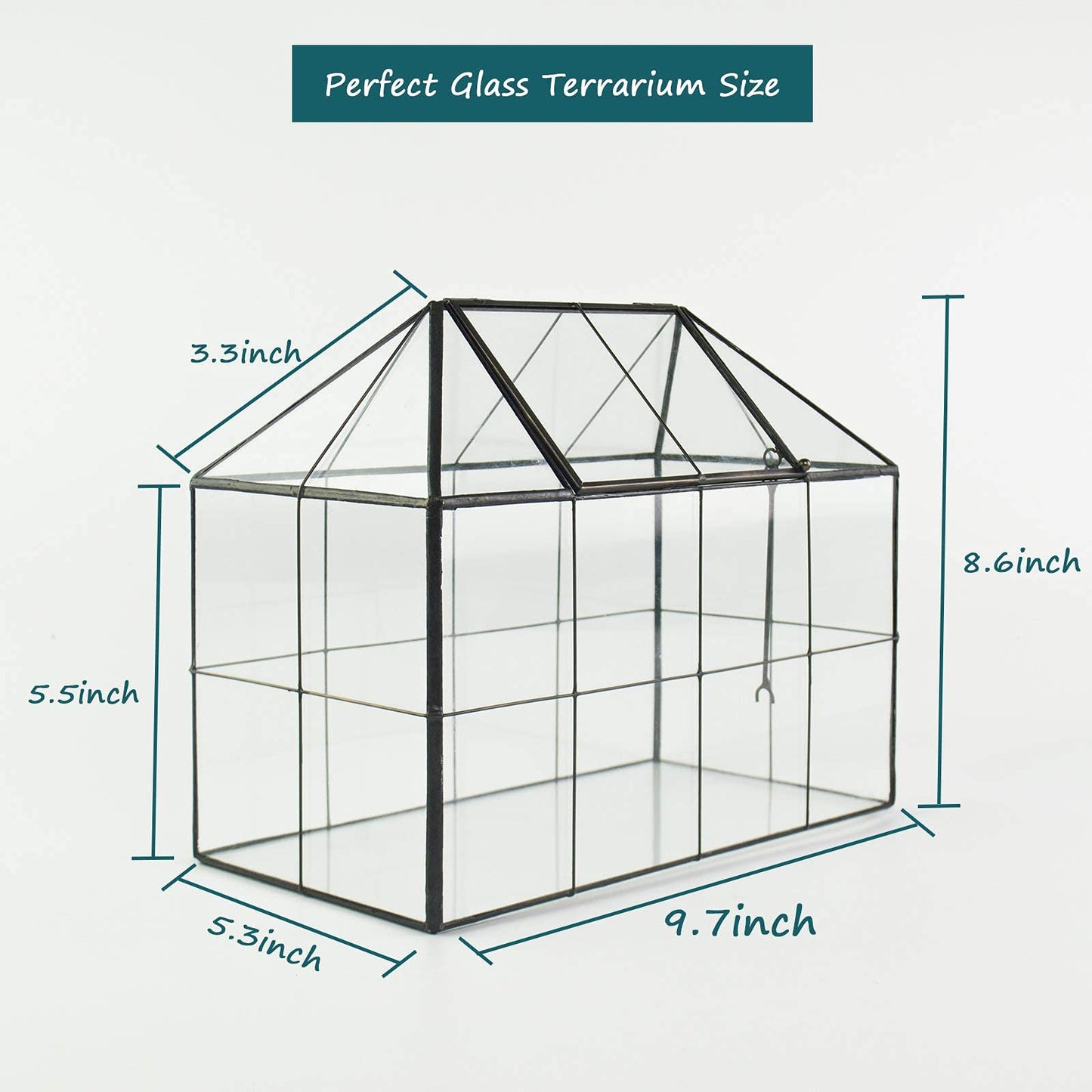 Large Glass Greenhouse Succulent Plant Terrarium with lid Geometric Tabletop