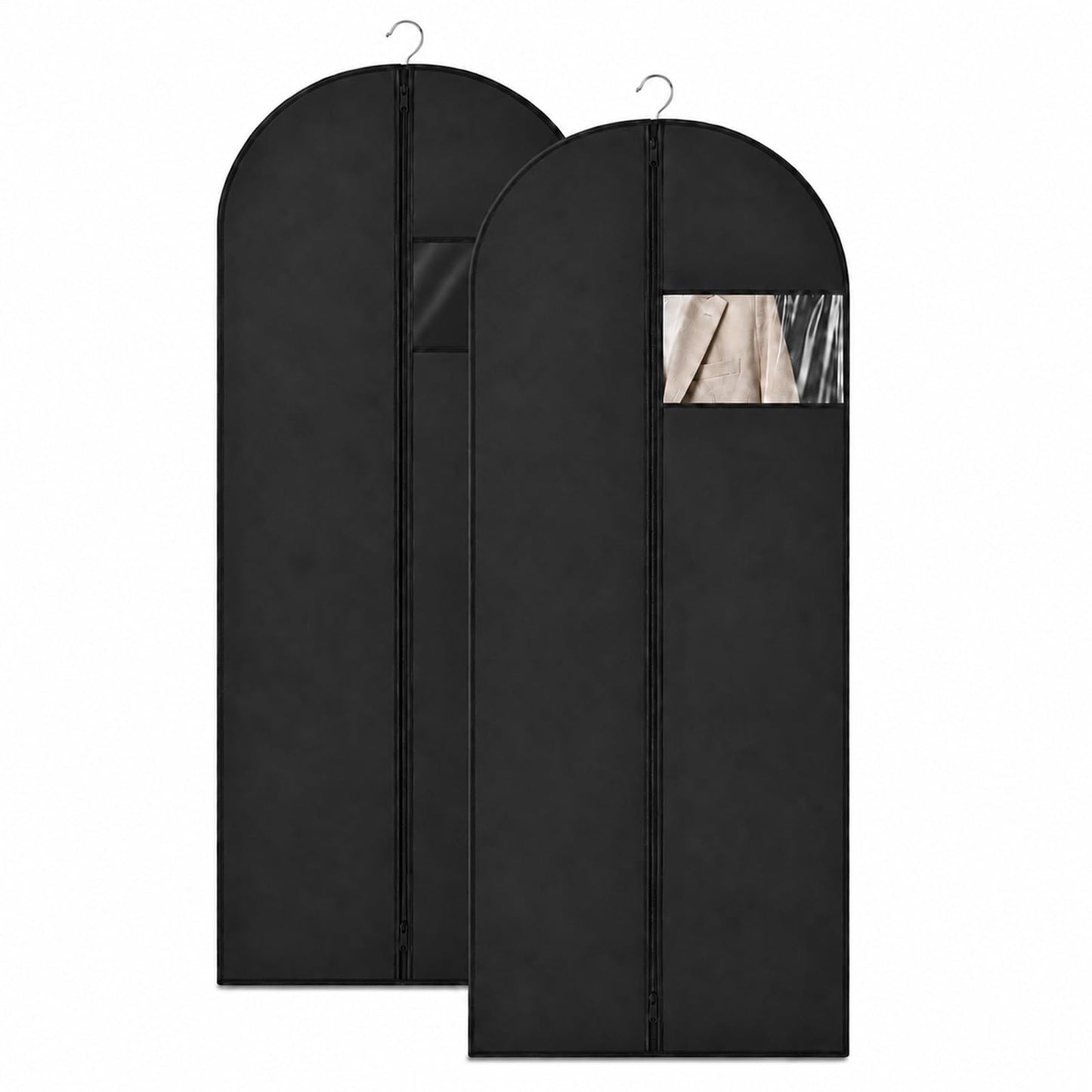 Sytinnice 2 Pack Dress Bags Covers Long 60 x 140 cm / 24 x 55 in, PEVA Hanging Garment Bags with Zipper