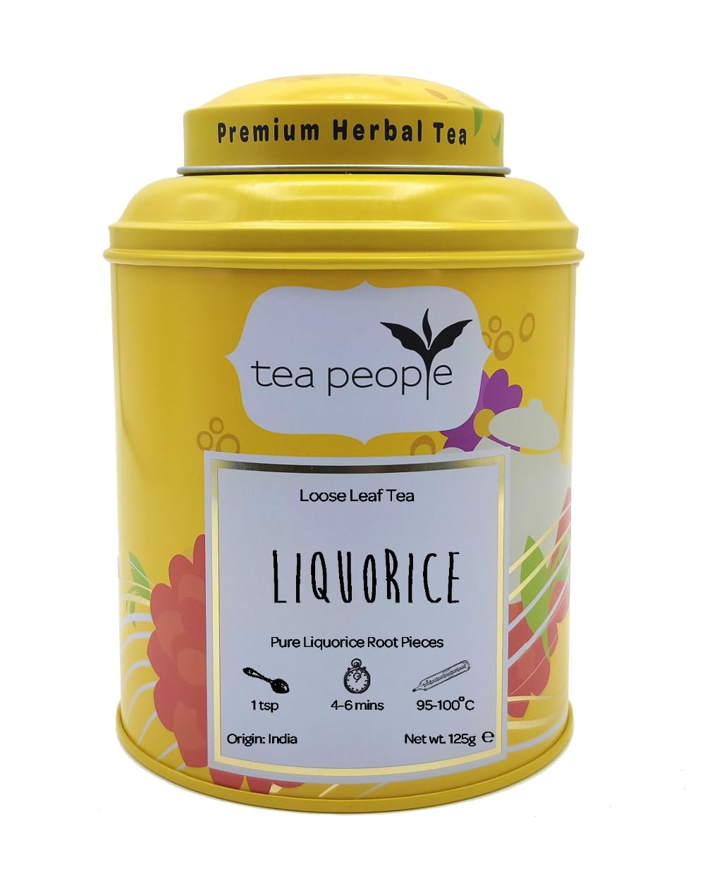 Tea People Liquorice ? 125g Tin Caddy (60 cups) ? Caffeine Free Herbal Tea ? 100% Natural