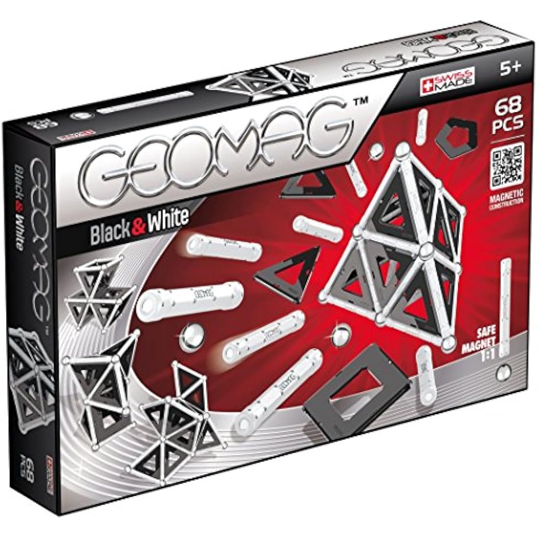 Geomag- 012 - Black & White, 68 Pieces