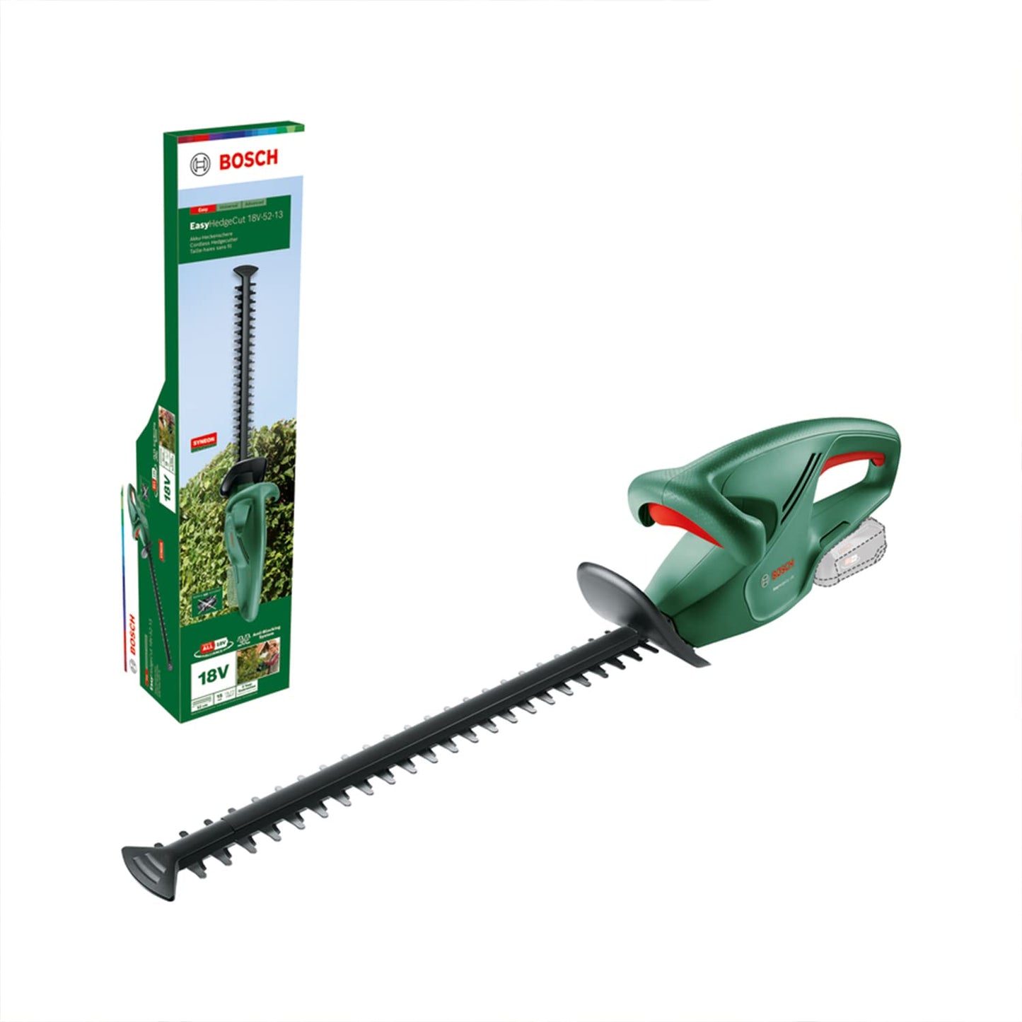 Bosch Cordless Hedge Cutter EasyHedgeCut 18V-52-13 (Without Battery; 18 Volt System; Blade Length 52 cm; for Trimming Smaller Hedges; in Carton