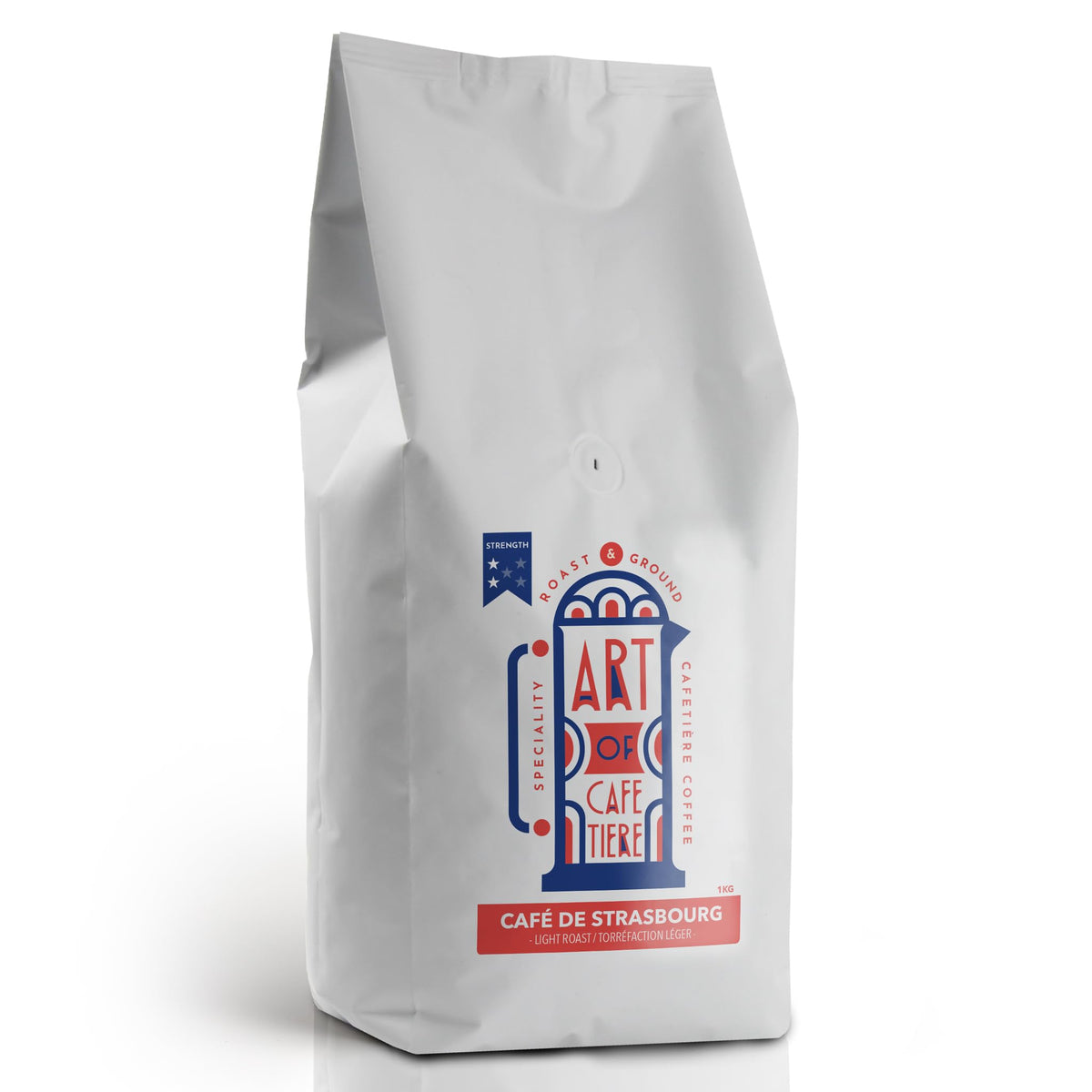 Light Roast Cafetiere Ground Coffee 1kg - Roasted & Ground Specifically For French and Press Cafetieres - Art of Cafetiere Cafe de Strasbourg Blend -