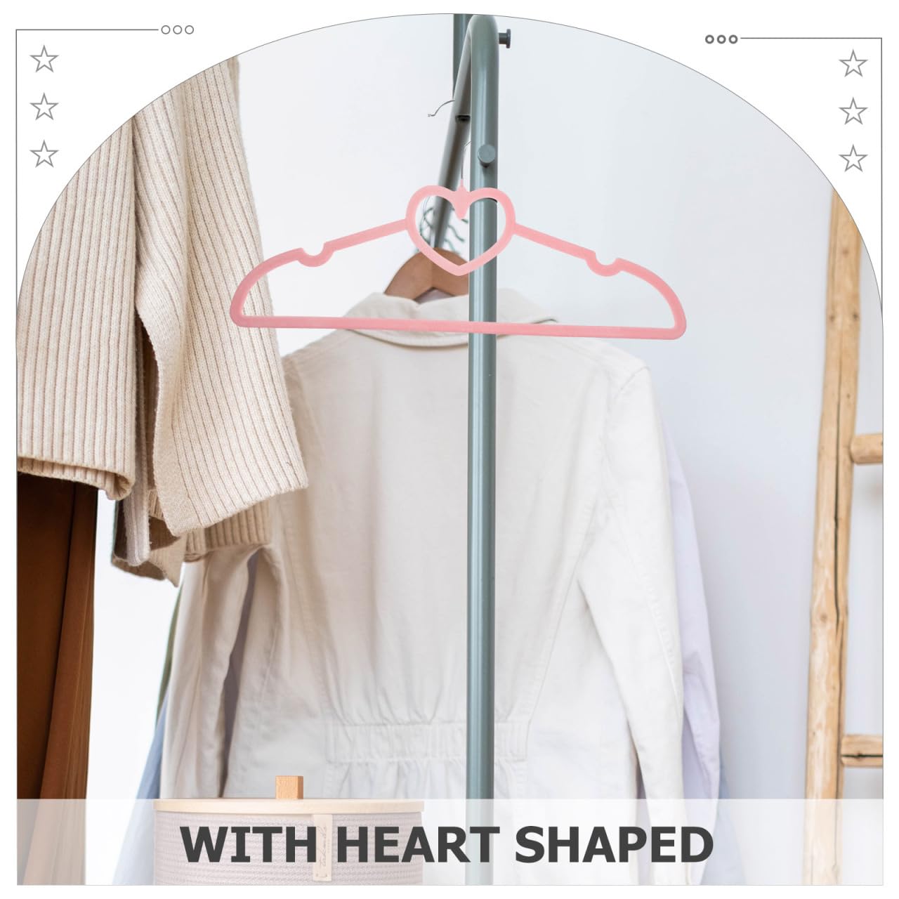Mobestech Heart Shaped Clothes Hangers 10 Pack Plastic Coat Hangers with Swivel Hook Non Slip Hangers for Clothes Skirts Dresses Shirts and Pants for
