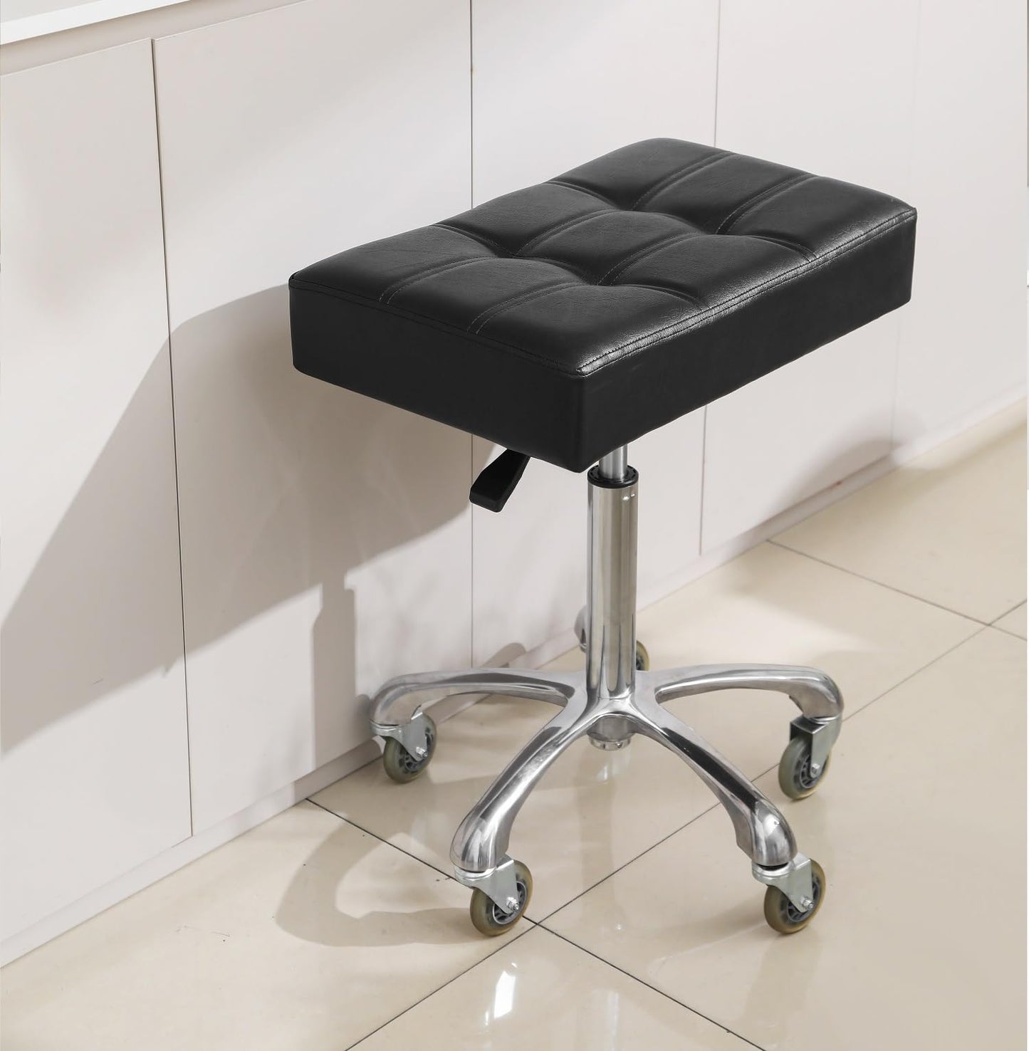 Kaleurrier Heavy Duty Stools with Wheels: Adjustable Lab Seat Shop Stools