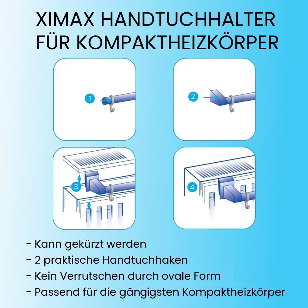 Ximax 302 800 mm Towel Rail for Double Panel Radiator - White