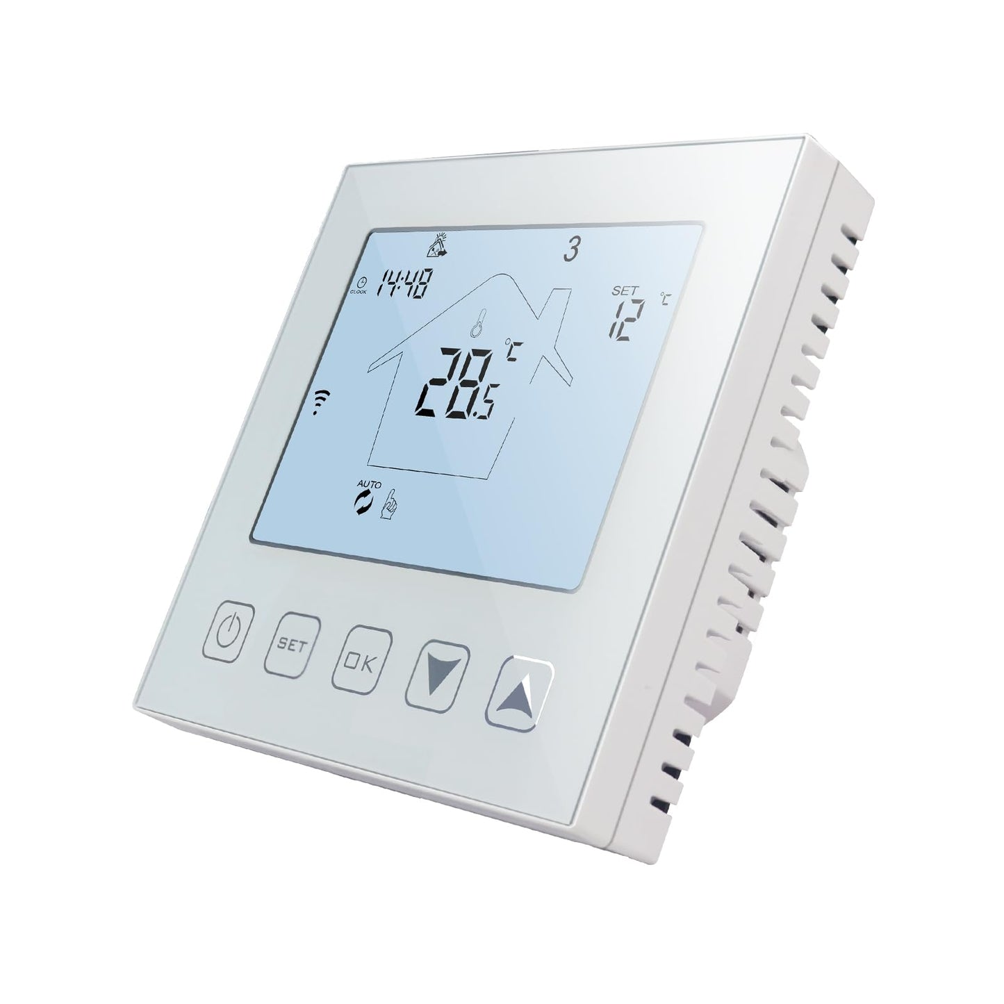 KETOTEK Smart Thermostat WiFi for Electric Underfloor Heating 16A Compatible with Alexa, Programmable Underfloor Heating Thermostats Controller with