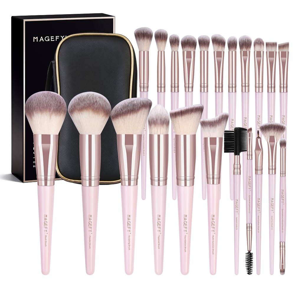 Makeup Brush Set 22 Pcs Professional Makeup Brushes Foundation Blush Angle Eyeliner Blending Concealers Eyeshadow Brush Premium Synthetic Brush Kit