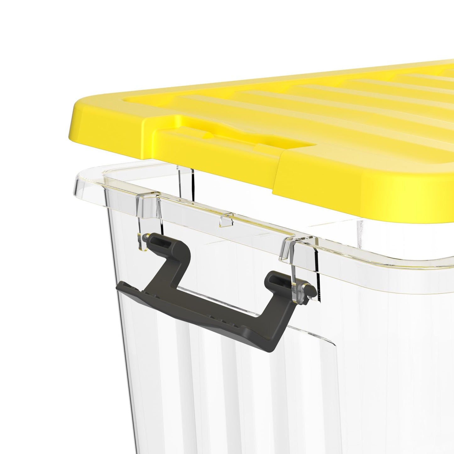 Cetomo 15L*3 Storage Boxes with Lids, Plastic Storage Box with Secure Side Latches, PP Nestable and Stackable Clear Organizer for Home, Office