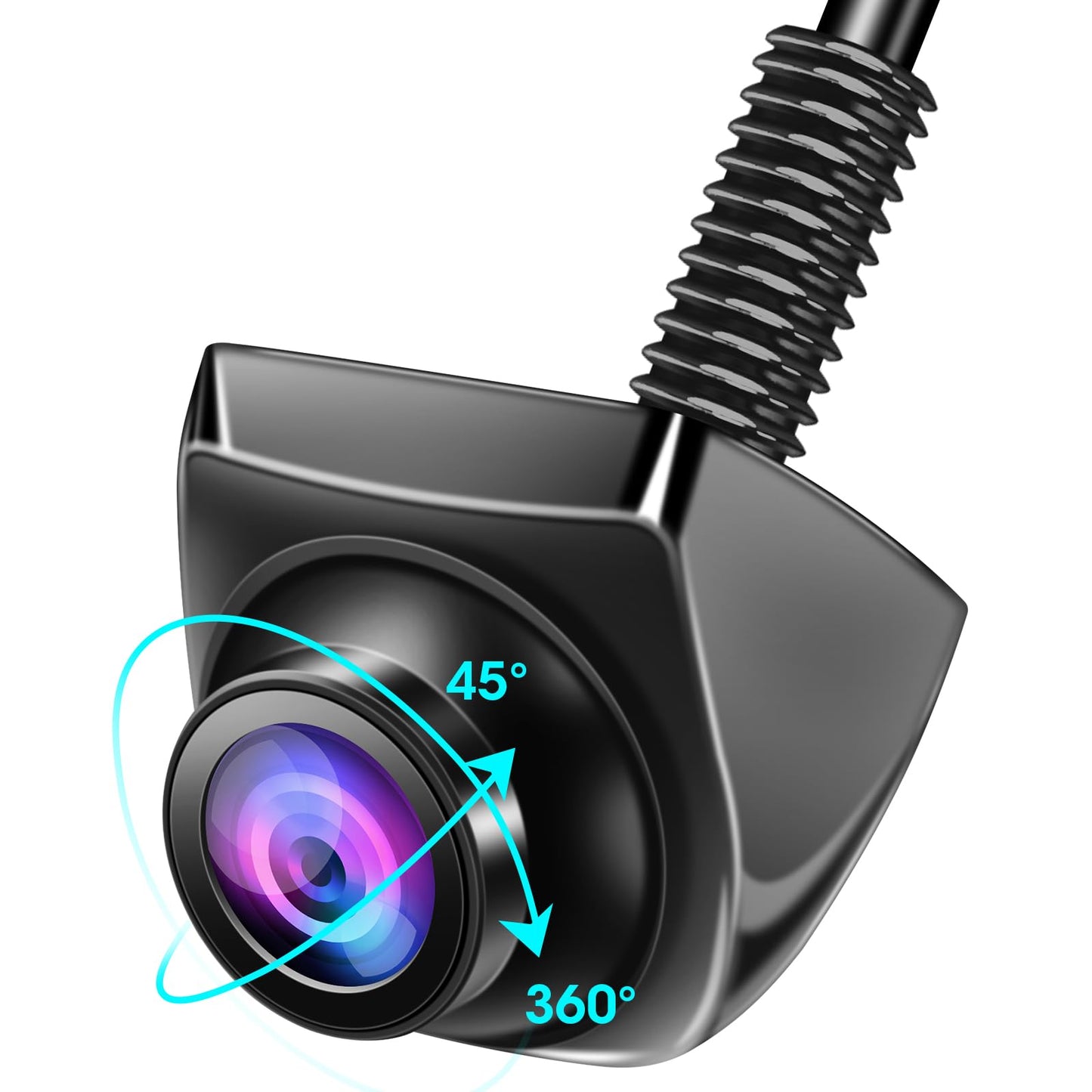 AHD 1080P Reverse Camera: 360?+45? Adjustable Rear View with 170? Wide Angle Reversing/Front cameras-IP69 Waterproof Parking-Universal 12V-24V for