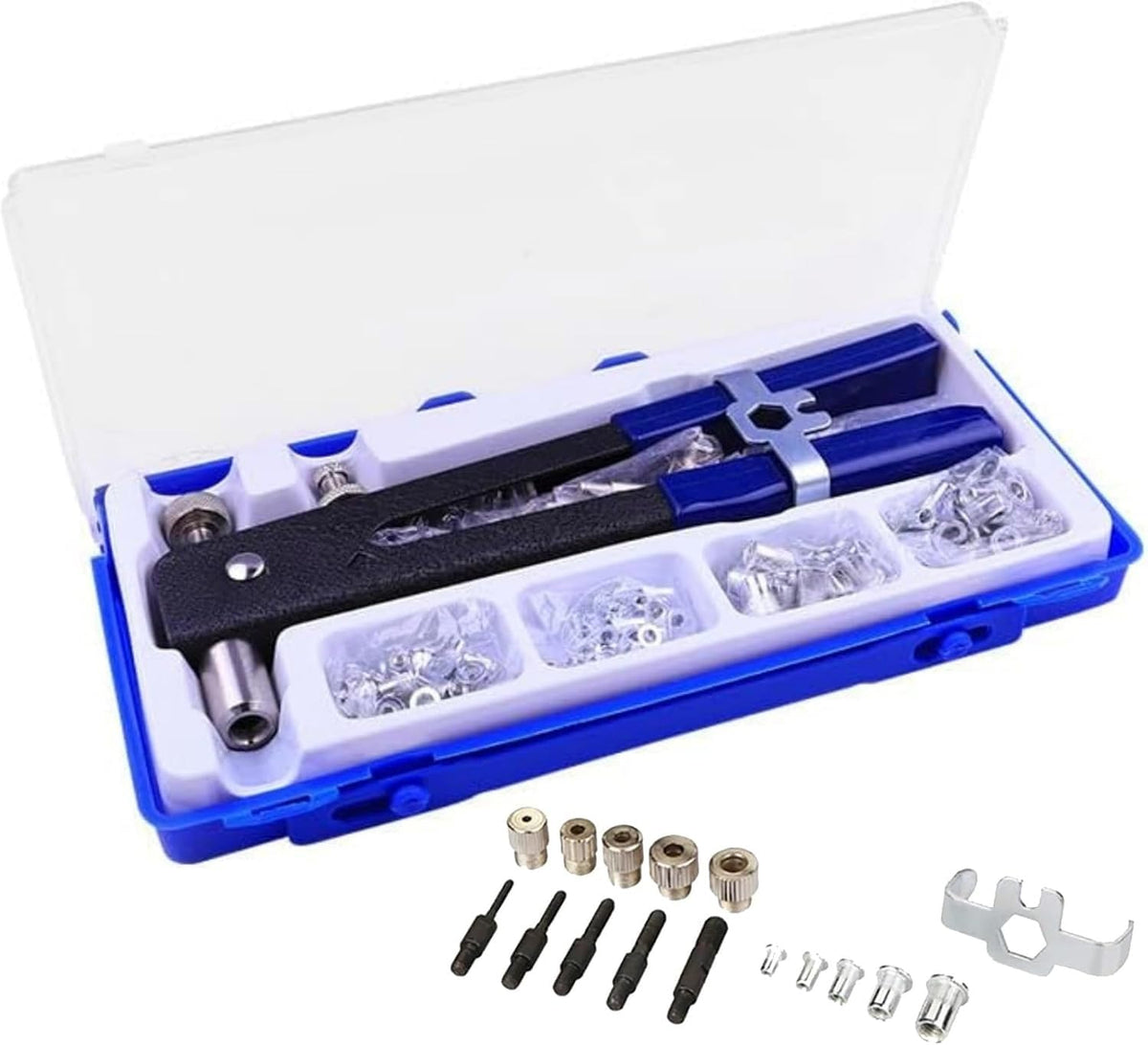 YWHWXB 86 Pcs Heavy Blind Rivet Nut Tool Kit Hand Riveter Wrench Threaded Insert Rivnut Nutsert with M3 M4 M5 M6 M8 for