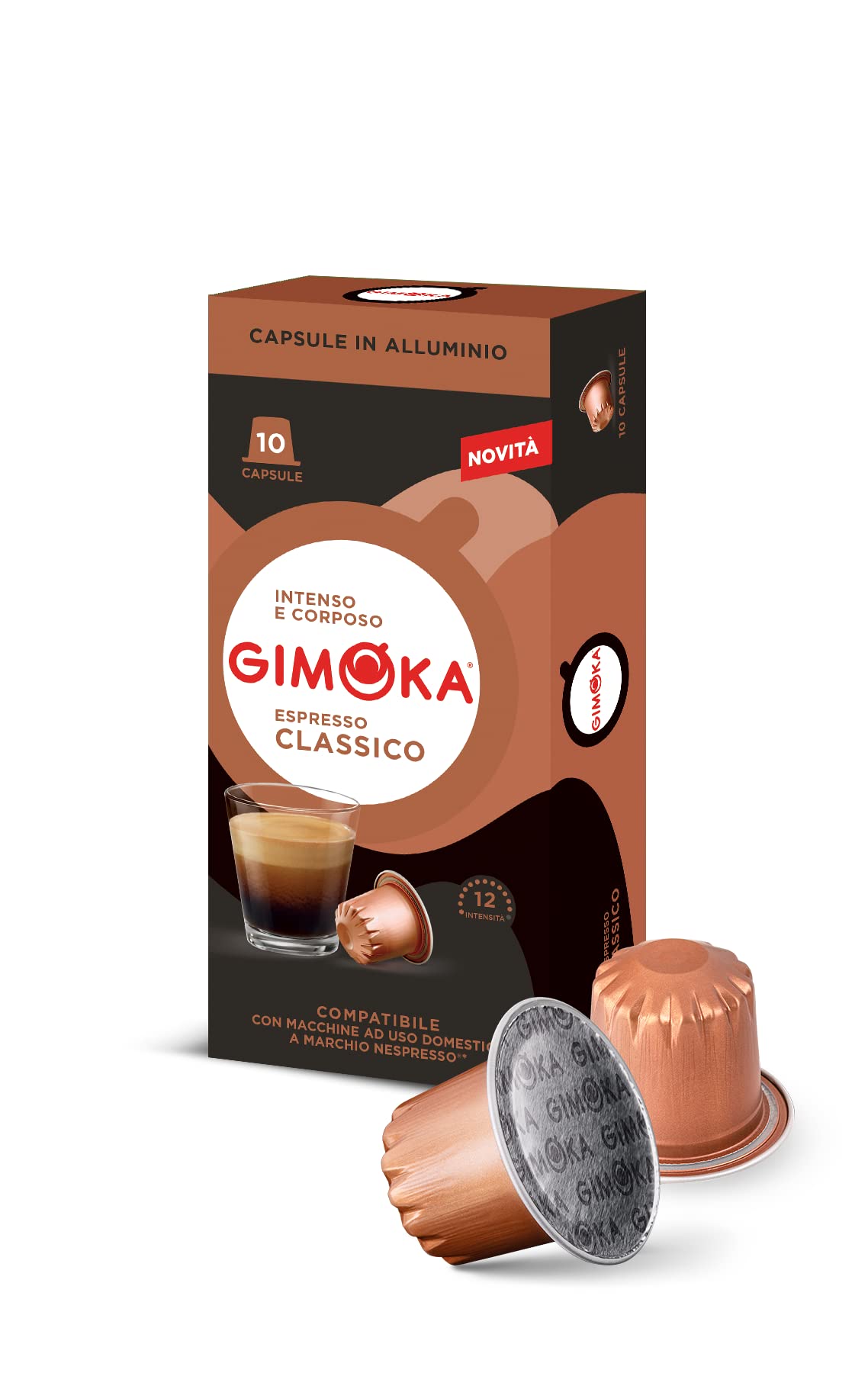 Gimoka - Nespresso Compatible Aluminium Coffee Capsules, Classico - 100 Pods