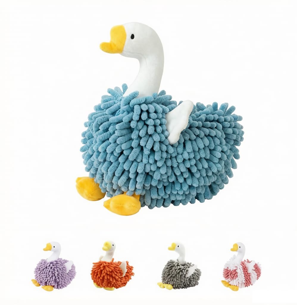 FILOEEX New Cute Swan Shaped Chenille Hand Towel, Duck Hands Towels for Bathroom Kitchen Home Decor