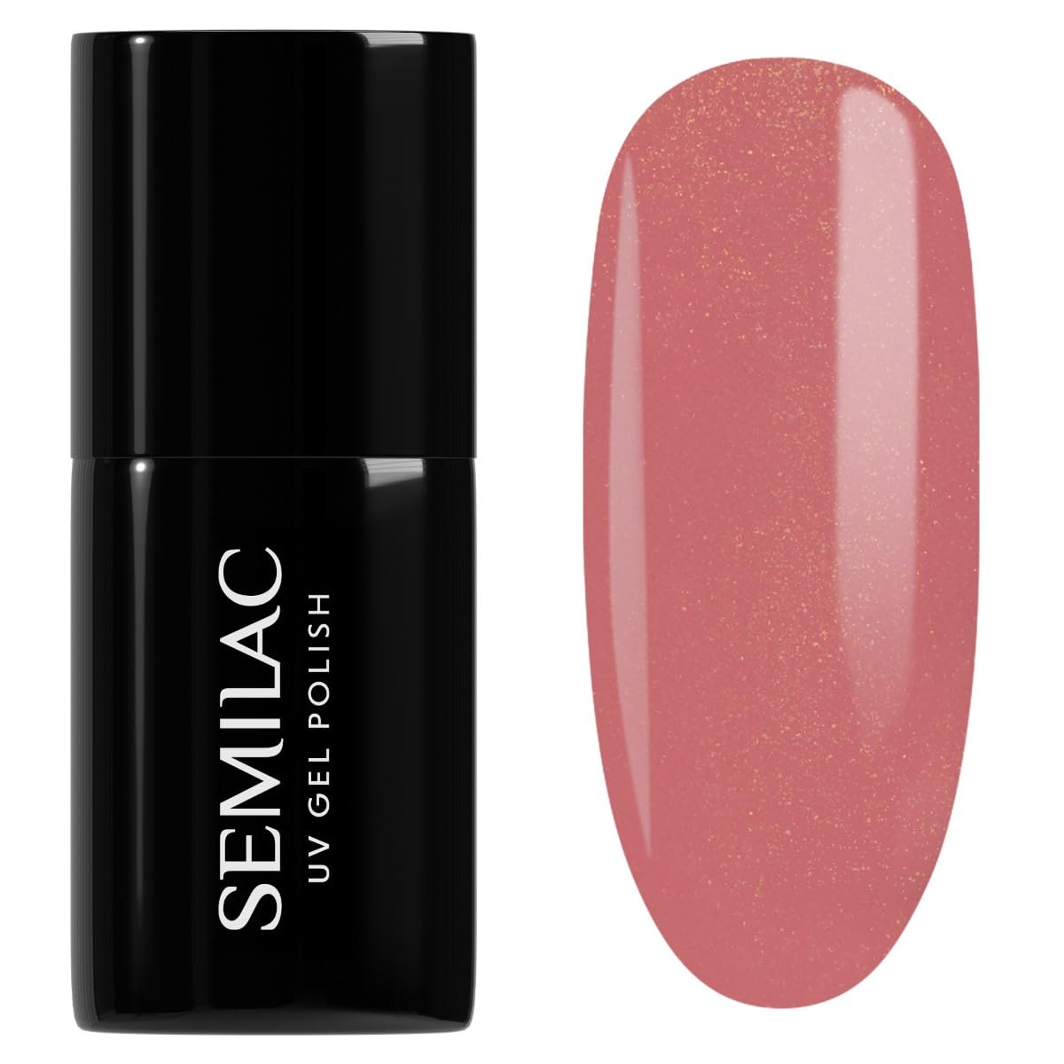 SEMILAC Gel Nail Polish 378 Shimmer Stone Amber - Full Coverage Gel Polish - Soak Off Easy To Use LED/UV Nail Lamp - Long Lasting Manicure and