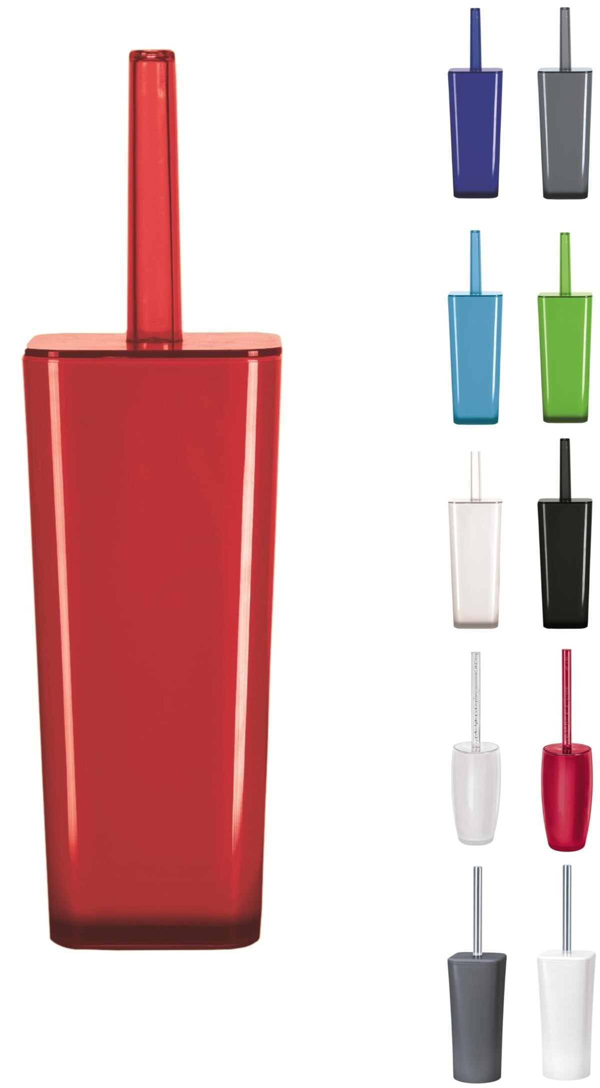 KW "Easy" Enlcosed Plastic Toilet Brush and Holder (Red)
