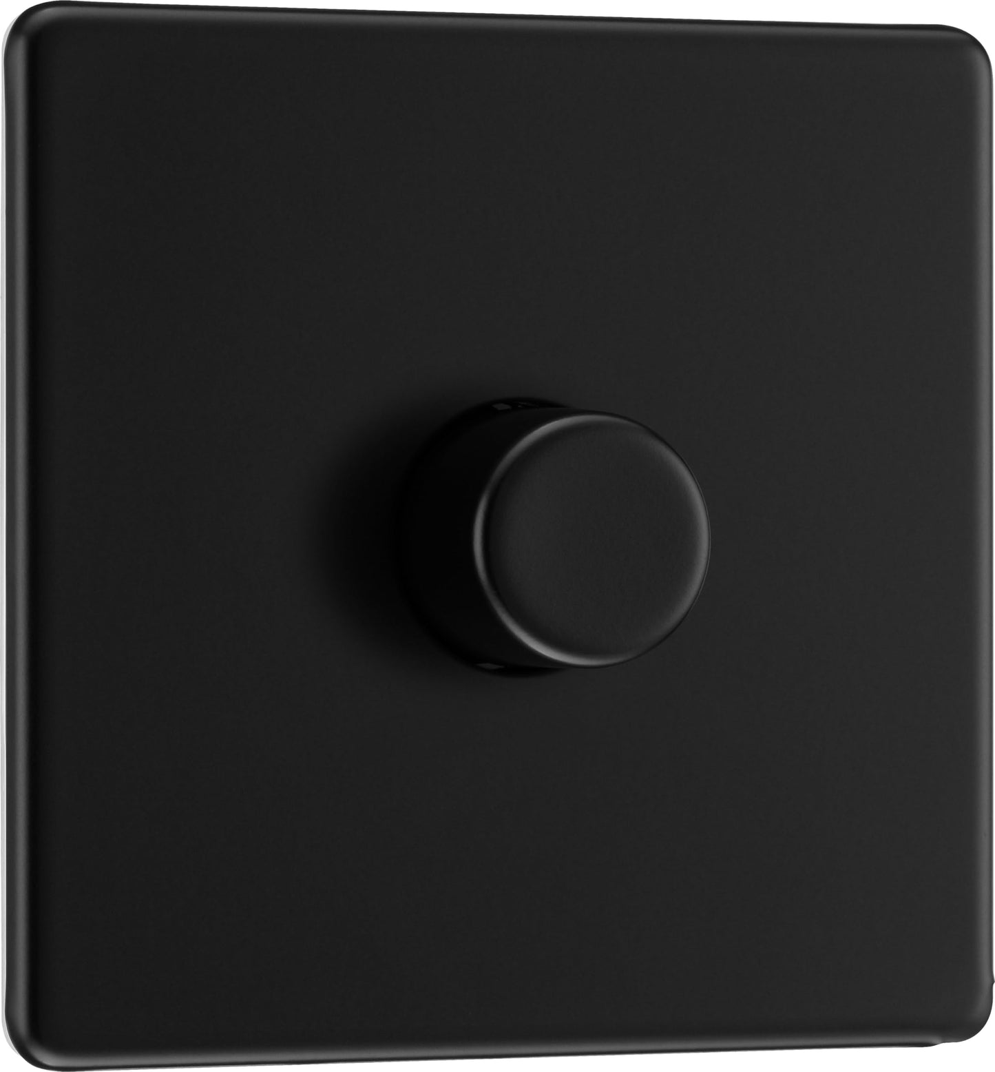 BG Electrical Intelligent Single Wall Dimmer Switch, 2 Way, Screwless Front Plate, Premium Flatplate, Matt Black, 200W, FFB81