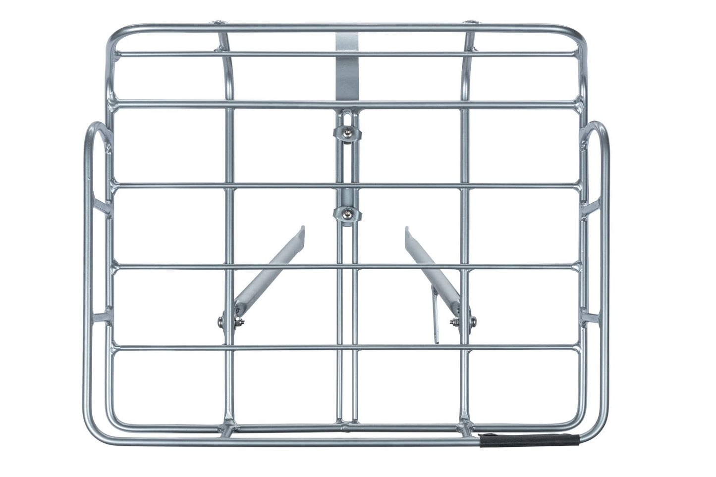 Basil Portland Front Carrier, Aluminium (silver) and Removable Tan Belt