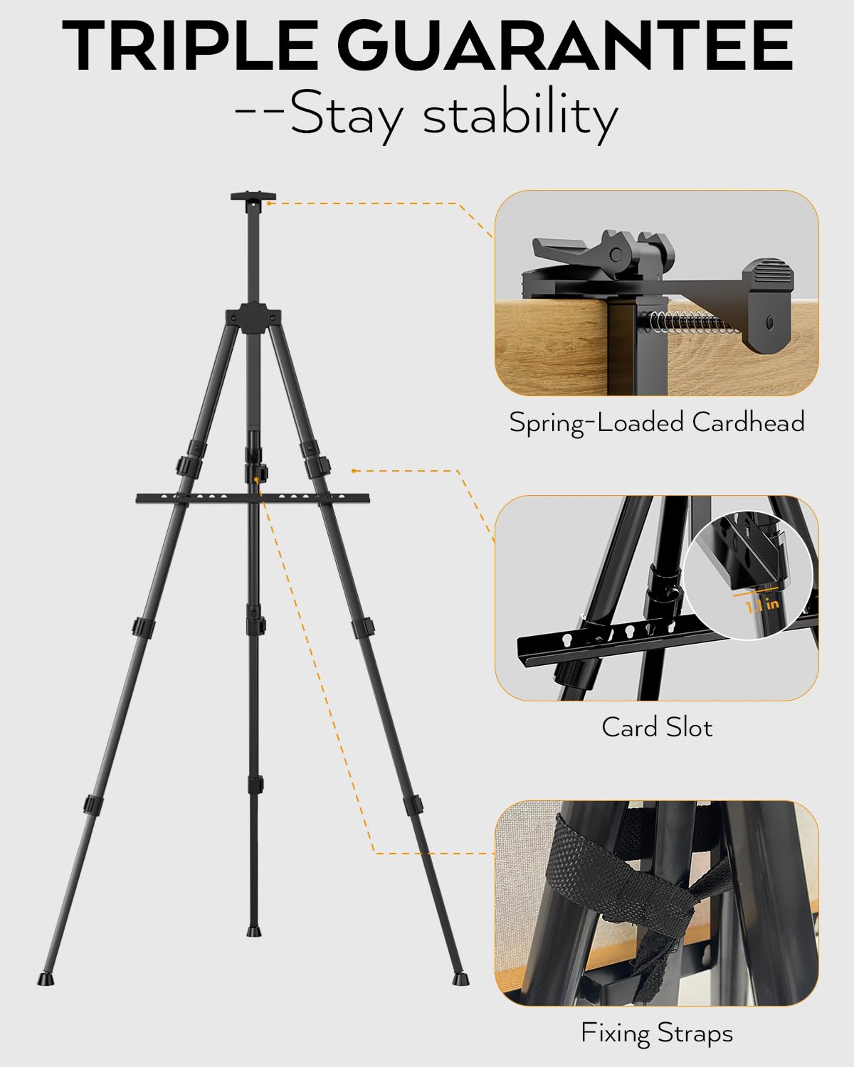 Nicpro Art Easel for Painting with Bag, Aluminum Metal Tripod Easel Stand for Sign, 6 Pack Black Painting Easels Adjustable Height from17 to 66" for