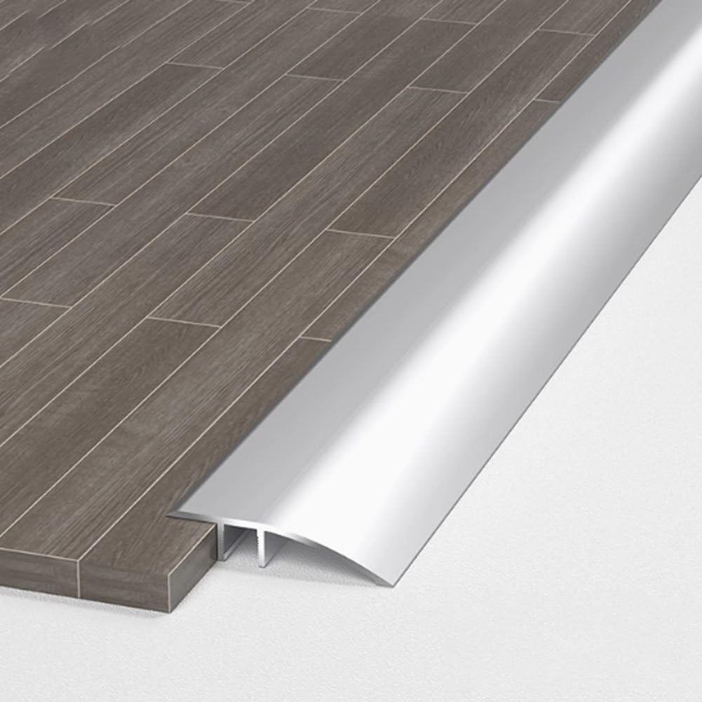 Aluminum Floor Transition Strip Door Bar,Floor Bar for Doorways Threshold Ramp Tile Laminate Planks,Bridge The Height Between 6-12mm(Silver,0.9m ?