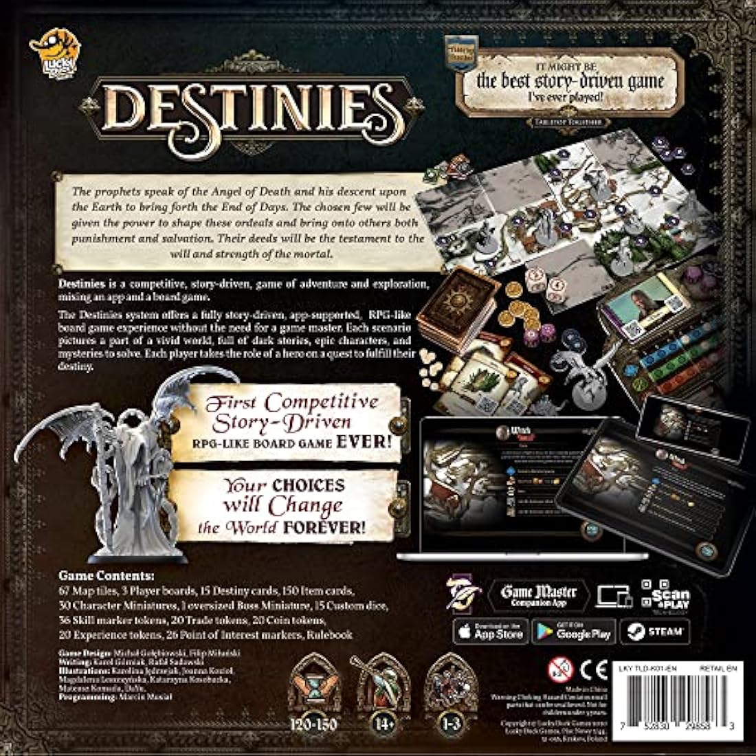 LUCKY DUCK GAMES - Destinies | Board Game | English Version | 1-3 Players | Ages 14+ | 120-150 Minutes