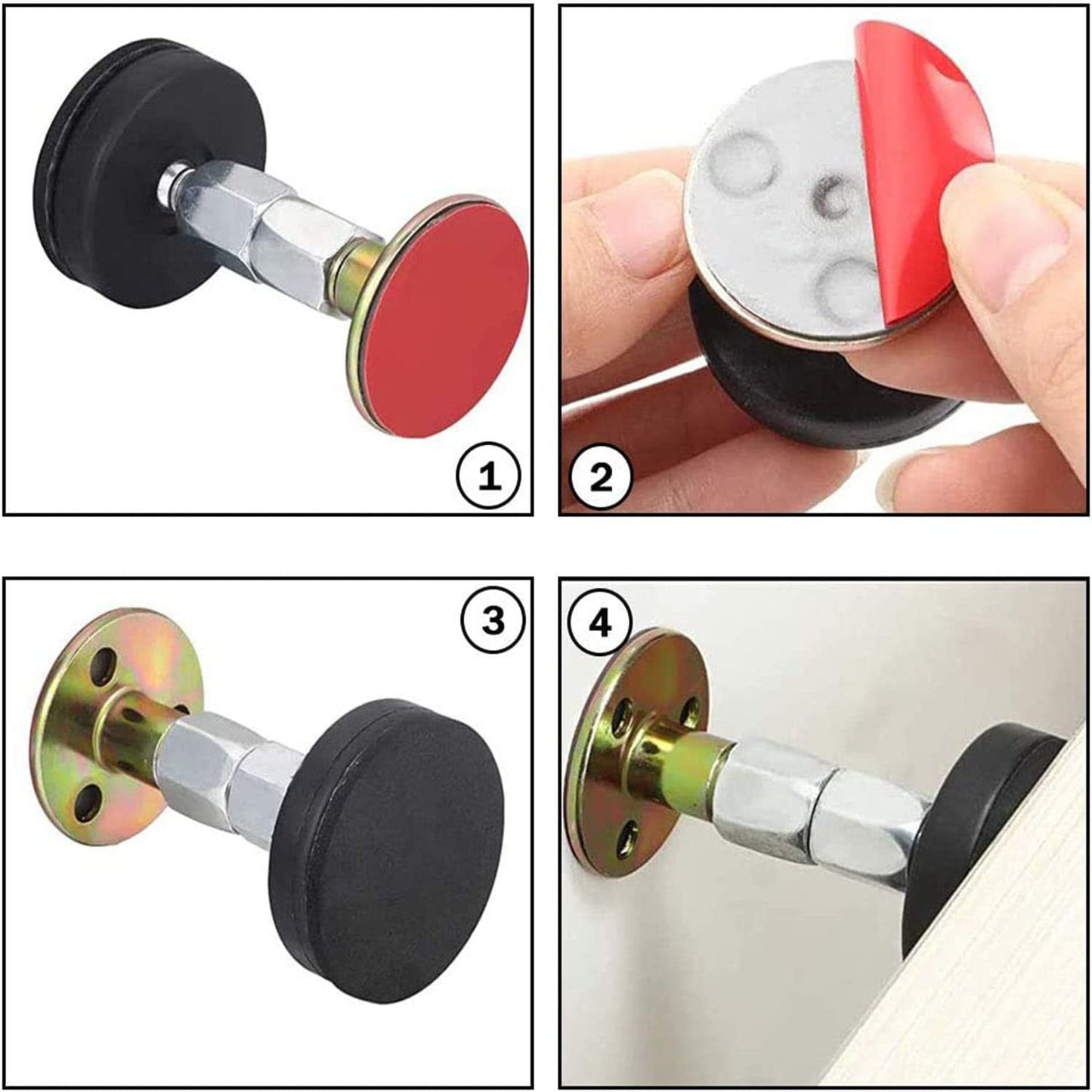 4 Pieces Threaded Bed Frame, Adjustable Threaded Bed Frame, Headboard Stopper, DIY Self-Adhesive Adjustable Metal Anti-Shake Threaded Bed Frame Tool
