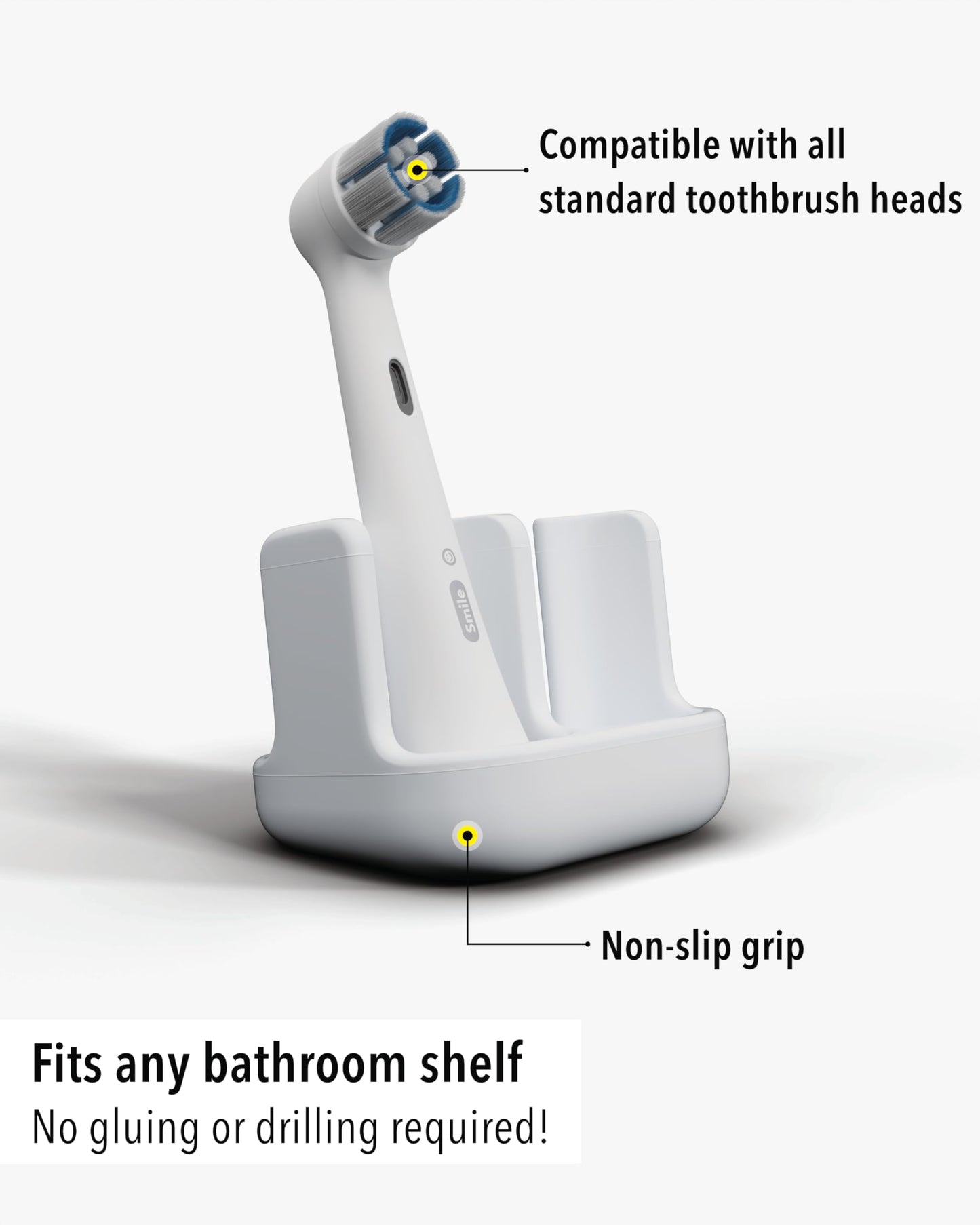 Qikfresh holder for 2 electric toothbrush heads (White)