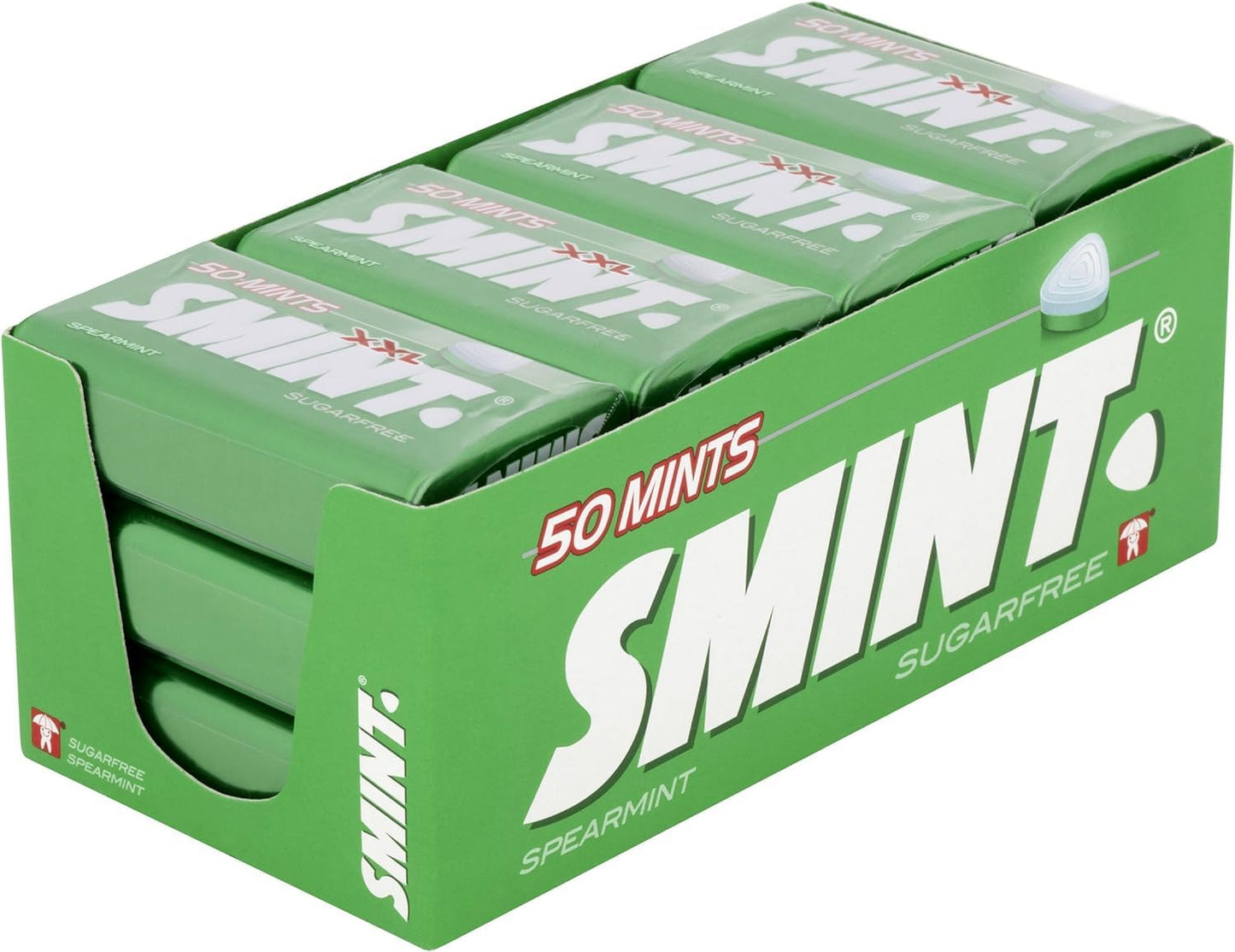 Smint Sugar Free Mints, Spearmint Flavour, Suitable for Vegetarians ? 12 x 50 XXL Tins