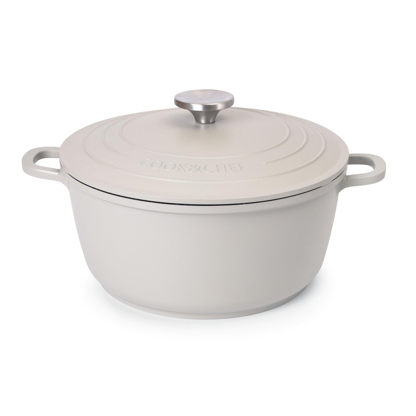 Casserole Dishes with Lid Oven Proof  Non Stick Deep Dutch Oven  Induction Cooking Pot  Oven Safe Aluminium Stockpot  4L, 24cm, Grey  by Nuovva