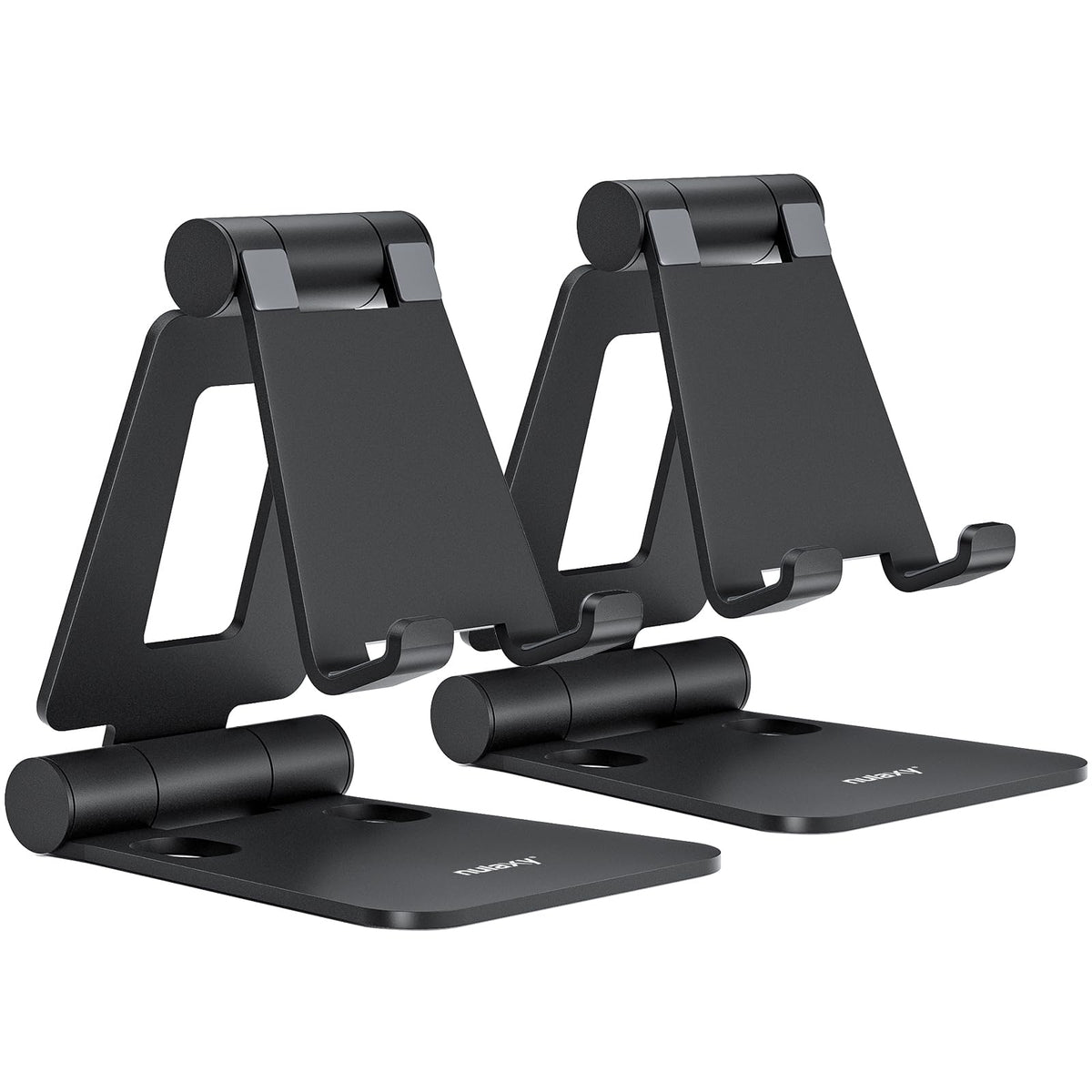 Nulaxy 2 Packs Folding Phone Stand for Desk, Fully Adjustable Mobile Phone Holder Desktop Compatible with iPhone 17 16 15 14 13 12 11 Xs Xr X 8,