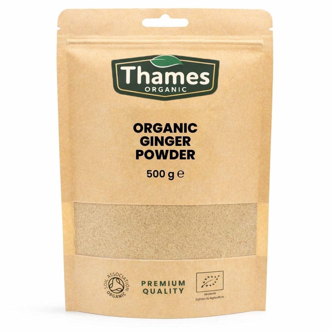 Organic Ginger Powder - No Additives or Preservatives - Raw, Vegan, GMO-Free, Certified Organic - Flavorful, Aromatic Spice for Cooking, Baking, and