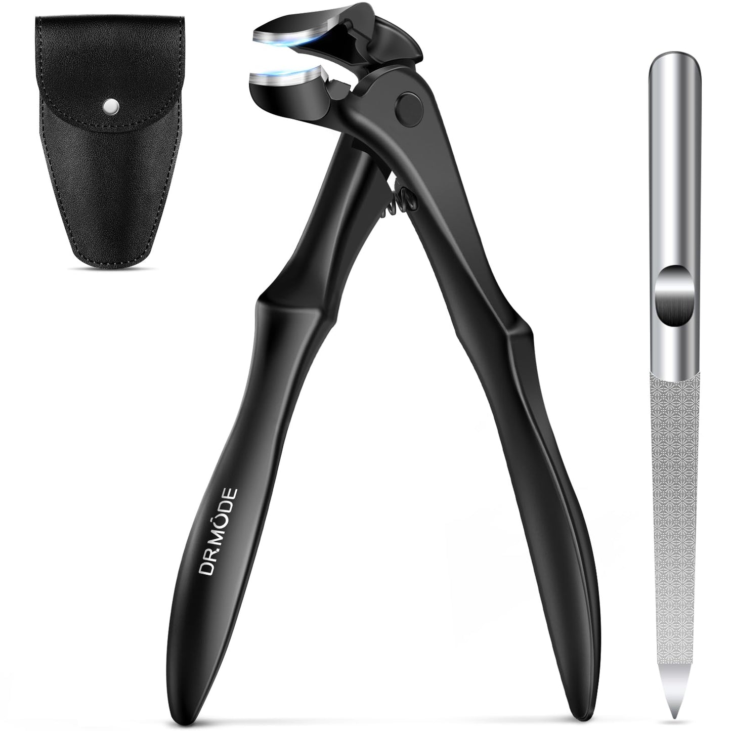 Toe Nail Clippers for Seniors Thick Nails,DRMODE Long Handled Angled Head Toenail Clippers for Thick Toenails for Men with Wide Opening, Large Finger