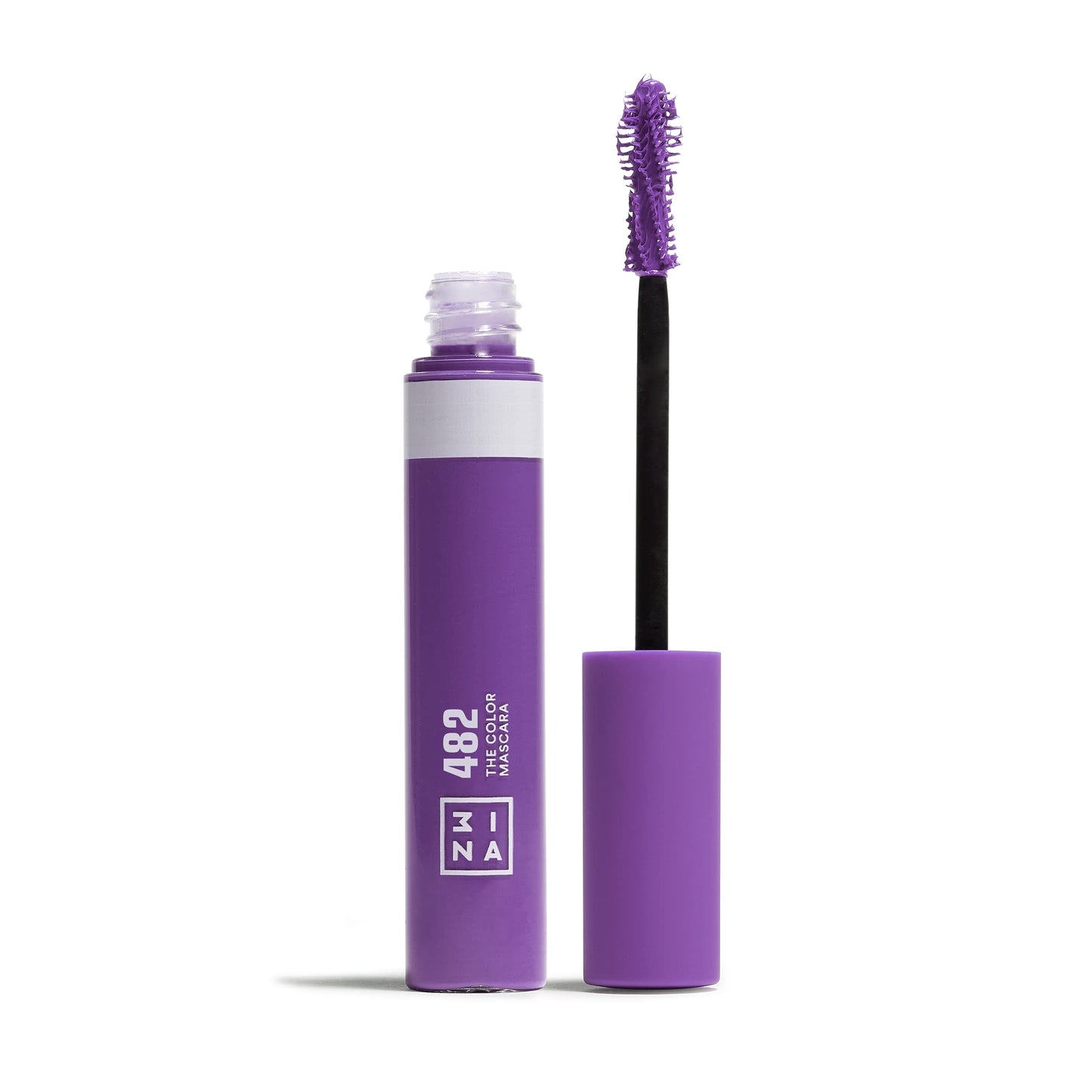 3INA MAKEUP - The Color Mascara 482 - Purple With Vegetal Keratin - Volume and Lift Long-Lasting - Flake Free - Lengthening for Sensitive Eyes - Vegan