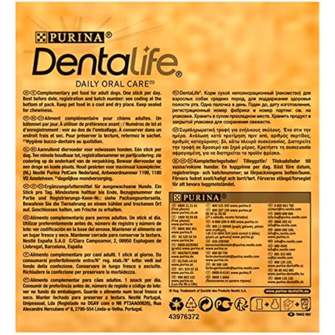 DENTALIFE Medium Dental Chicken Dog Chews 42 Sticks, Pack of 2