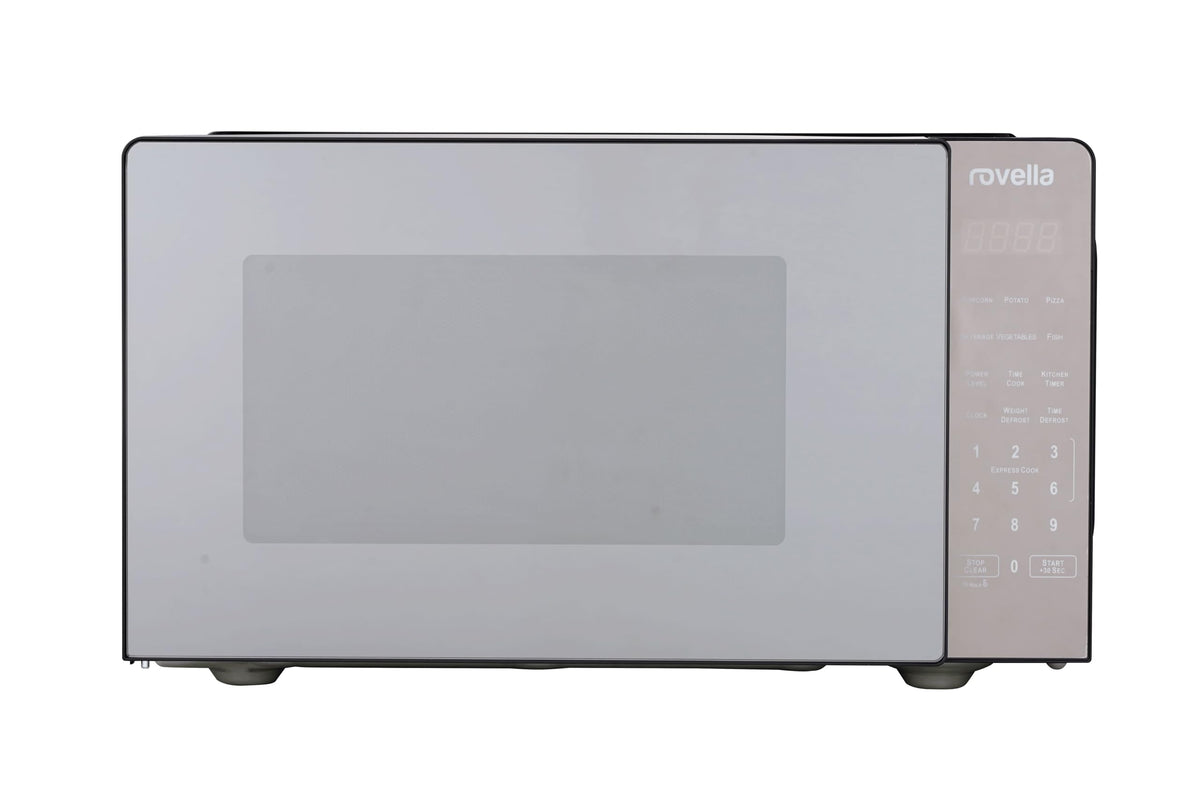 Rovella 23L Digital Microwave Oven 900W - Premium Black Mirror Finish, 11 Power Levels, 6 Auto Programmes, Touch Control Panel, Child Lock