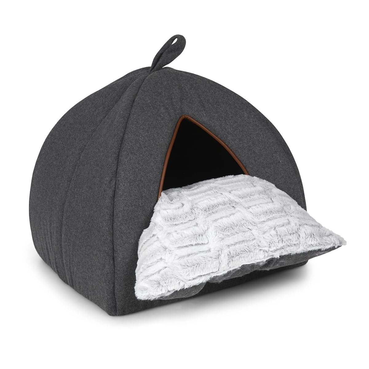 Petface Graphite Grey Felt Igloo Cat Bed