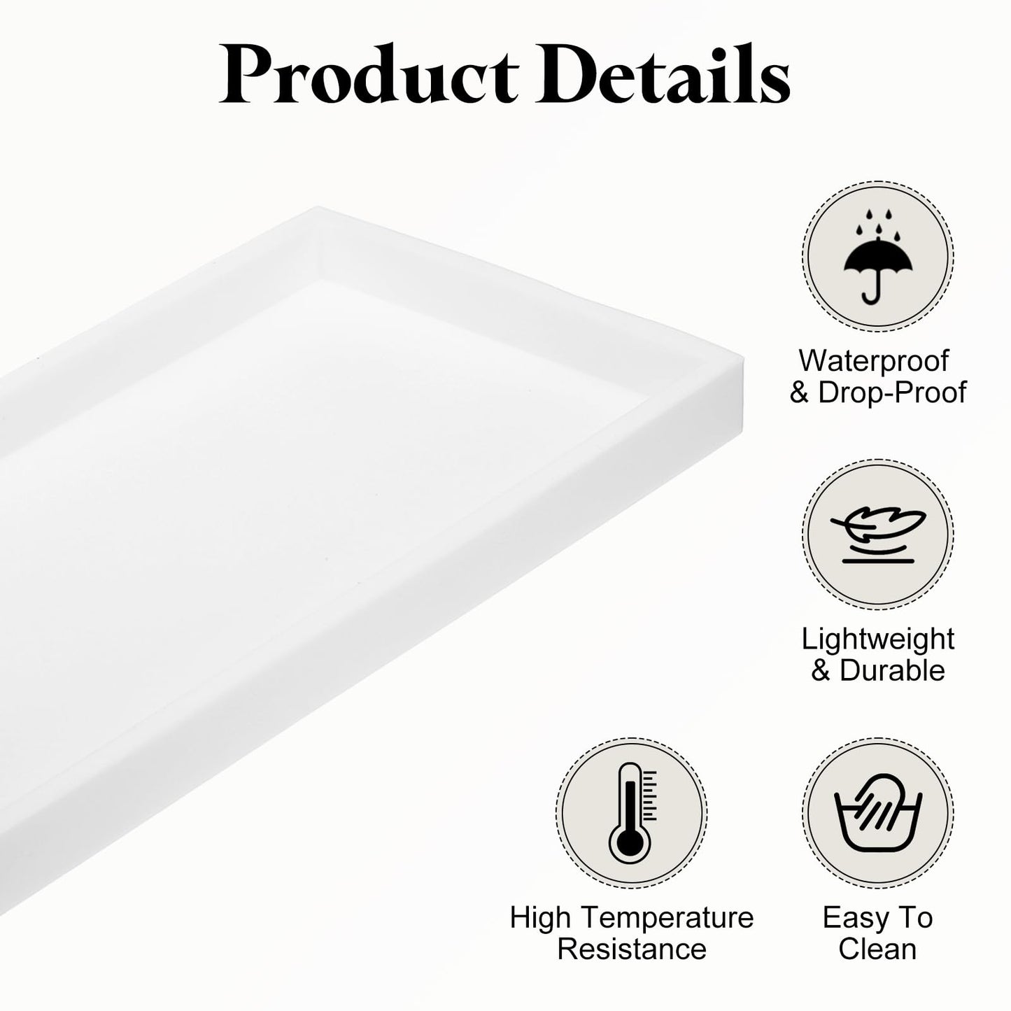 sourcing map 2Pcs Bathroom Vanity Tray, 11.8" x 5" Silicone Soap Dispenser Trays, Shatterproof Kitchen Sink Organizer for Soaps Keys Candle Trinket